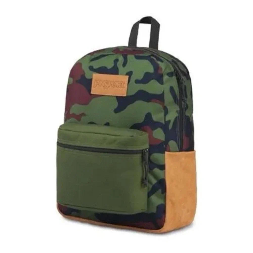 Jansport Super Suede New Olive Camo Sherpa Backpack 1525 Online Exclusive Travel